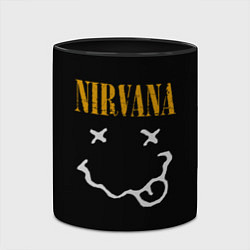 Кружка 3D Nirvana rock music, цвет: 3D-белый + черный — фото 2