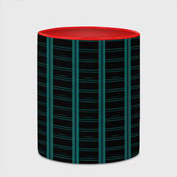 Кружка 3D Color blue dark stripe, цвет: 3D-белый + красный — фото 2