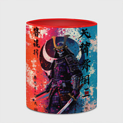 Кружка 3D Призрачный самурай - краски, цвет: 3D-белый + красный — фото 2