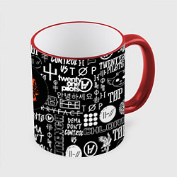 Кружка 3D Twenty one pilots rock logo, цвет: 3D-красный кант
