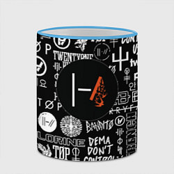 Кружка 3D Twenty one pilots rock logo, цвет: 3D-небесно-голубой кант — фото 2