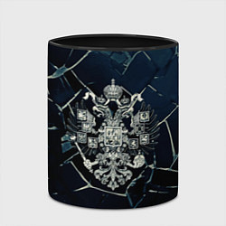 Кружка 3D Герб Российской империи абстрактный фон, цвет: 3D-белый + черный — фото 2