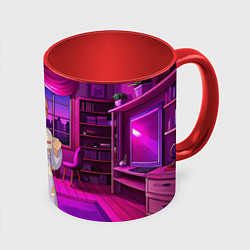 Кружка цветная Дандадан Сиратори Айра с кофе