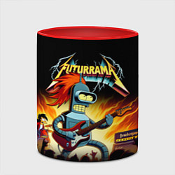 Кружка 3D Bender is a hard rock guitarist - Futurama, цвет: 3D-белый + красный — фото 2