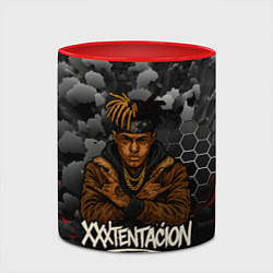 Кружка 3D XXXTentacion со скрещенными руками, цвет: 3D-белый + красный — фото 2