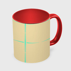 Кружка цветная Color beige green stripes