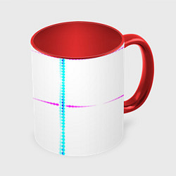 Кружка цветная Color white blue pink stripes