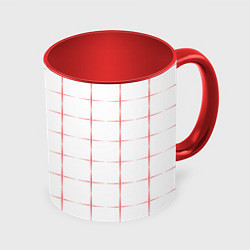 Кружка 3D Color white red crosses, цвет: 3D-белый + красный