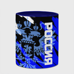 Кружка 3D Россия чёрно-синий штрихи, цвет: 3D-белый + синий — фото 2