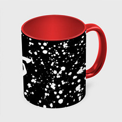 Кружка цветная Doom белые краски текстура