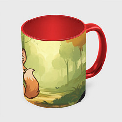 Кружка цветная Кавайная лисичка - аниме