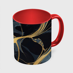 Кружка цветная Мраморный узор с золотыми полосками