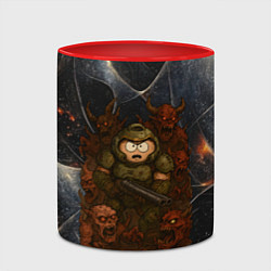 Кружка 3D Эрик Картман в Doom, цвет: 3D-белый + красный — фото 2