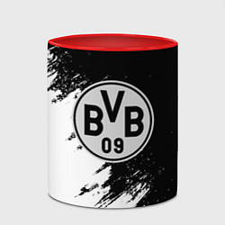 Кружка 3D Borussia черно белые штрихи краски, цвет: 3D-белый + красный — фото 2