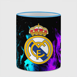 Кружка 3D Real Madrid неоновый огонь, цвет: 3D-небесно-голубой кант — фото 2