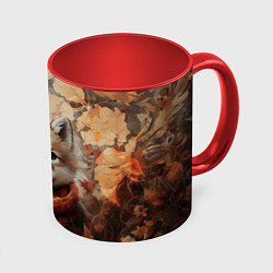 Кружка цветная Осенний волчонок