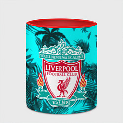 Кружка 3D Ливерпуль голубые тропики, цвет: 3D-белый + красный — фото 2