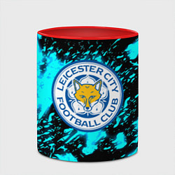Кружка 3D Лестер сити голубые краски, цвет: 3D-белый + красный — фото 2