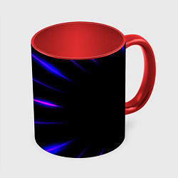 Кружка цветная Color black neon stripes