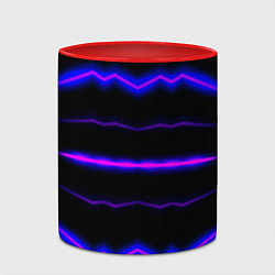 Кружка 3D Color multicoloured neon stripes, цвет: 3D-белый + красный — фото 2