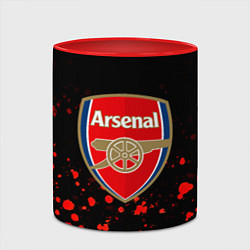 Кружка 3D Арсенал красные краски всплеск, цвет: 3D-белый + красный — фото 2