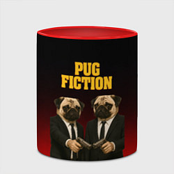 Кружка 3D Пародия - Криминальное чтиво с мопсами, цвет: 3D-белый + красный — фото 2