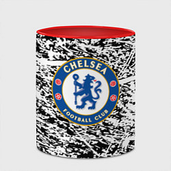 Кружка 3D Челси штрихи красок, цвет: 3D-белый + красный — фото 2