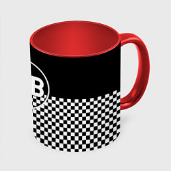 Кружка 3D Borussia шахматная клетка, цвет: 3D-белый + красный