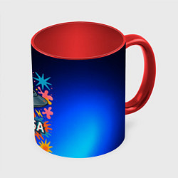 Кружка 3D Космическая лягушка Абоба, цвет: 3D-белый + красный