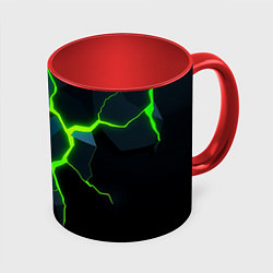 Кружка 3D Glow green neon, цвет: 3D-белый + красный