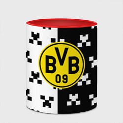 Кружка 3D Borussia pattern minecraft, цвет: 3D-белый + красный — фото 2