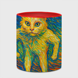 Кружка 3D Борзый кот в стиле Ван Гога, цвет: 3D-белый + красный — фото 2