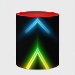 Кружка 3D Neon multicolored lines, цвет: 3D-белый + красный — фото 2