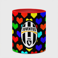 Кружка 3D Ювентус сердце паттерн, цвет: 3D-белый + красный — фото 2