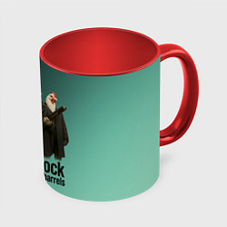 Кружка цветная Петухи - карты деньги два ствола