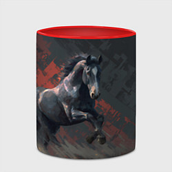 Кружка 3D Лошадь в прыжке, цвет: 3D-белый + красный — фото 2