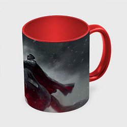 Кружка цветная Всадник в плаще на коне