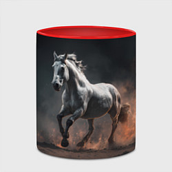 Кружка 3D Белая лошадь, цвет: 3D-белый + красный — фото 2
