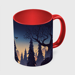 Кружка цветная Новогодний Бэтмен