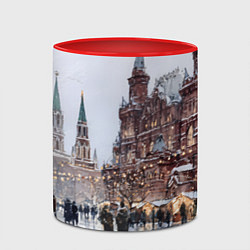 Кружка 3D Московский новогодний день, цвет: 3D-белый + красный — фото 2