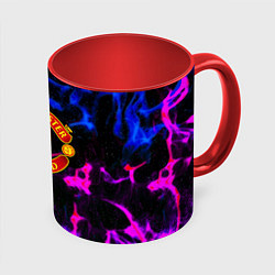 Кружка цветная Манчестер Юнайтед огонь неон