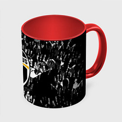 Кружка цветная Ювентус текстура руки краски