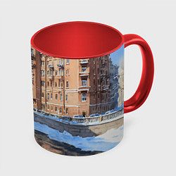Кружка цветная Зимний Санкт-Петербург