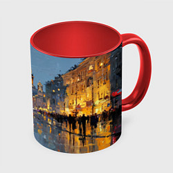 Кружка 3D Зимний Питер, цвет: 3D-белый + красный