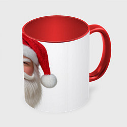 Кружка цветная Лицо санты