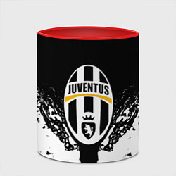 Кружка 3D Ювентус краски всплеск текстура, цвет: 3D-белый + красный — фото 2