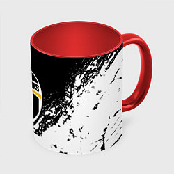 Кружка 3D Ювентус краски всплеск текстура, цвет: 3D-белый + красный