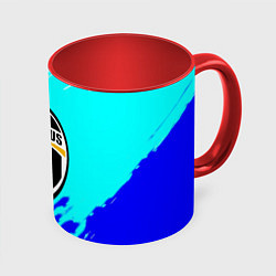 Кружка 3D Ювентус краски штрихи текстура, цвет: 3D-белый + красный