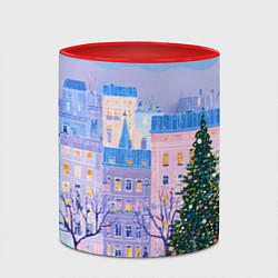 Кружка 3D Новогодний двор, цвет: 3D-белый + красный — фото 2