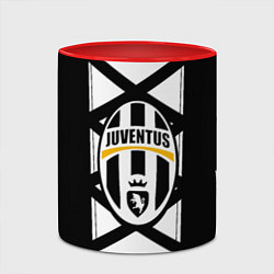 Кружка 3D Ювентус геометрия полосы линии, цвет: 3D-белый + красный — фото 2